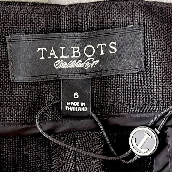 Talbots Linen Pants Size 6 Irish Linen Classic Side Zip Black - Picture 10 of 12